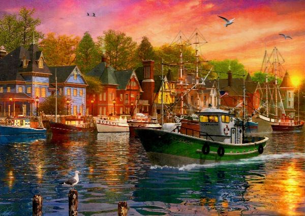 Harbor Sunset - EuroGraphics puzzle collectible - Main Image 2