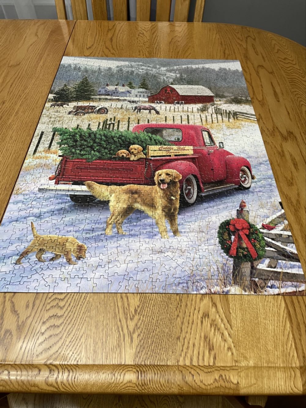 Christmas On The Farm - Cobble Hill puzzle collectible [Barcode 625012518338] - Main Image 3