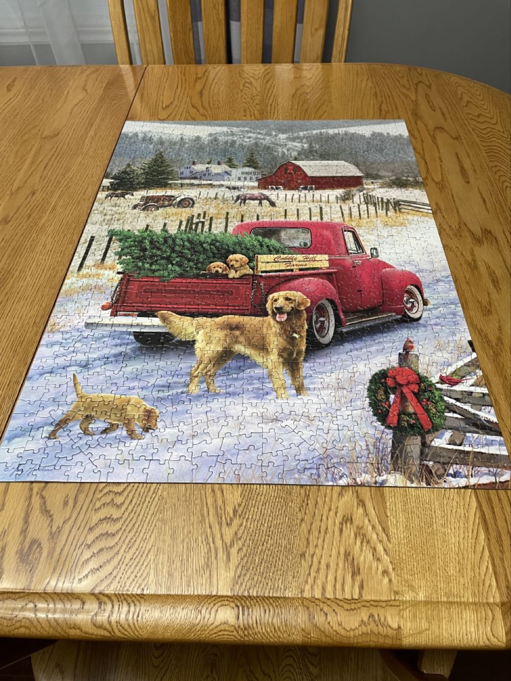 Christmas On The Farm - Cobble Hill puzzle collectible [Barcode 625012518338] - Main Image 4
