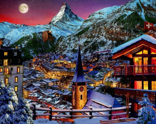 The Majestic Matterhorn - Vermont Christmas Company puzzle collectible - Main Image 2