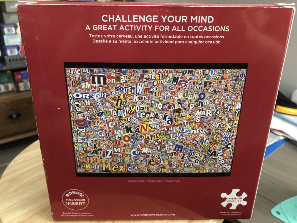 Map Of USA - Andrews + Blaine puzzle collectible [Barcode 814938014752] - Main Image 2