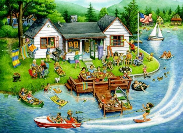 Lake House - Vermont Christmas Company puzzle collectible - Main Image 2