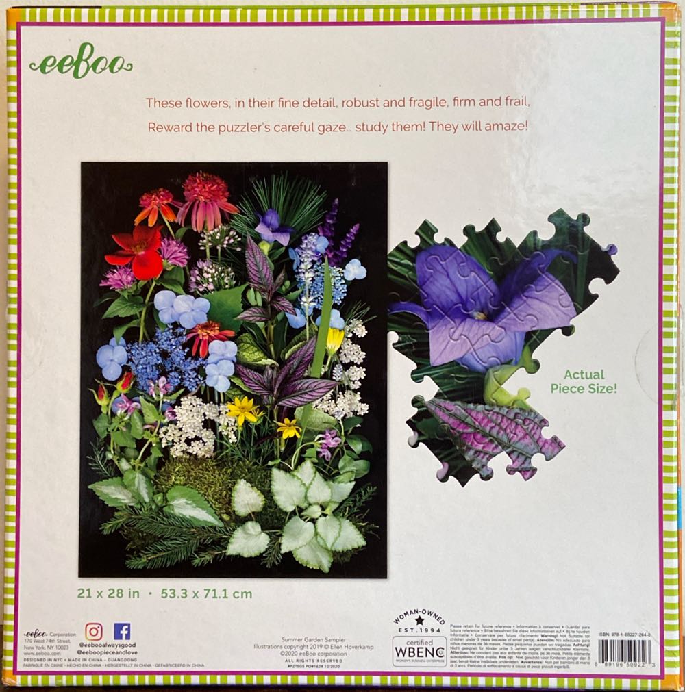 Summer Garden Sampler - eeBoo Puzzles puzzle collectible [Barcode 689196509223] - Main Image 2