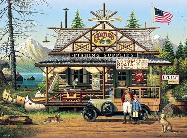 Proud Little Angler - Buffalo Charles Wysocki puzzle collectible - Main Image 2