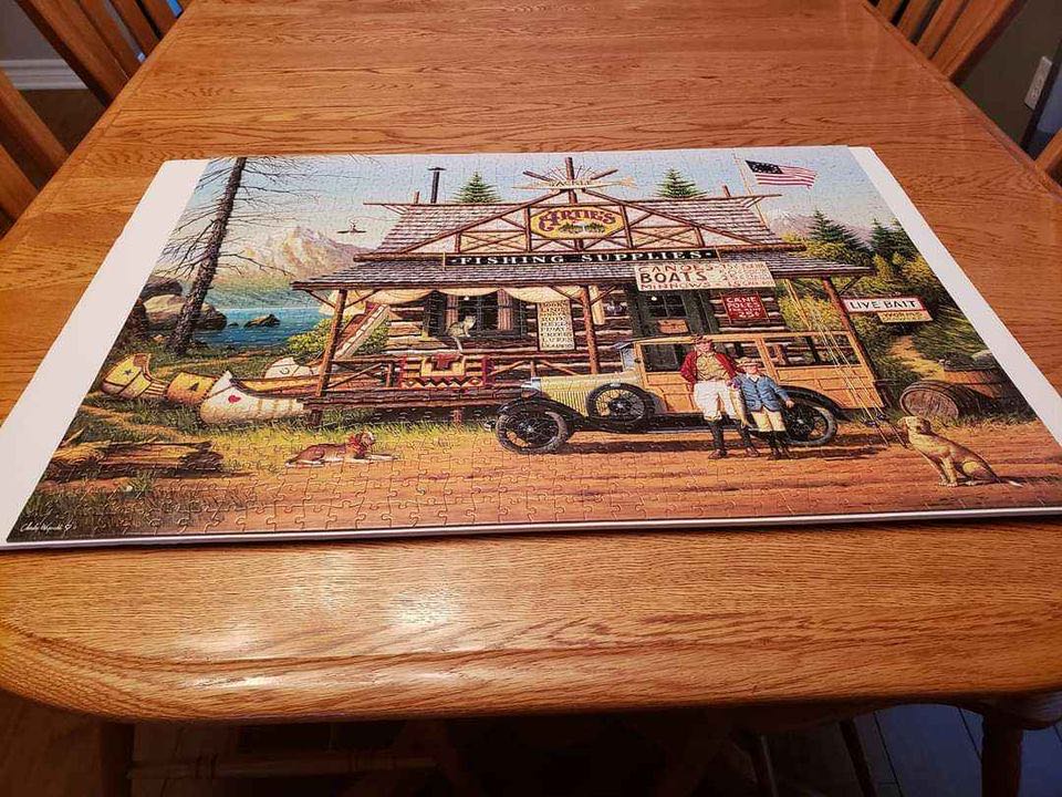 Proud Little Angler - Buffalo Charles Wysocki puzzle collectible - Main Image 4