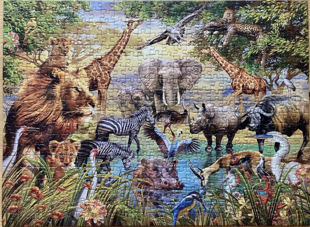 Majestic Watering Hole-SOLD - Ravensburger puzzle collectible [Barcode 4005556148097] - Main Image 2