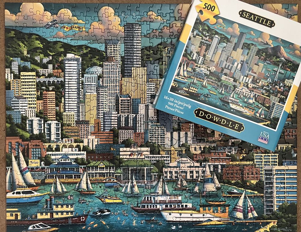 Seattle - Dowdle Folk Art 🇺🇸 puzzle collectible [Barcode 671095000499] - Main Image 3