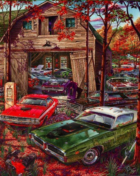 Cars On The Farm - Vermont Christmas Company puzzle collectible - Main Image 2