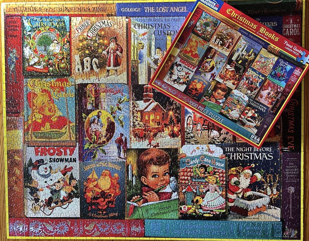 Christmas Books - White Mountain Puzzles puzzle collectible [Barcode 724819261635] - Main Image 4