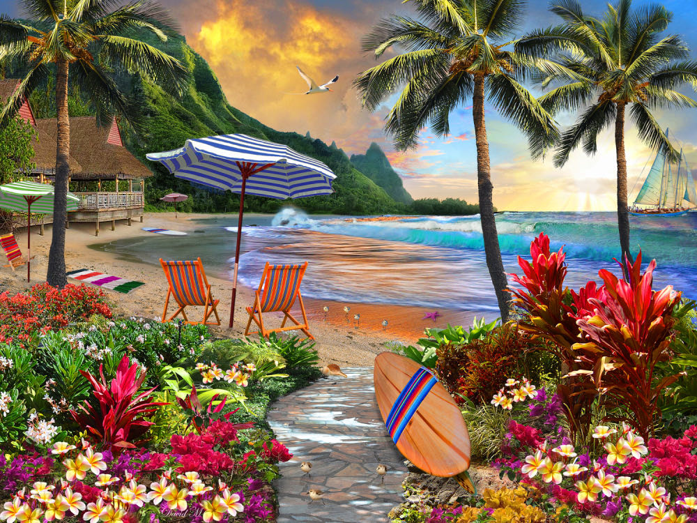 Hawaiian Life - Vermont Christmas Company puzzle collectible [Barcode 819273022066] - Main Image 2
