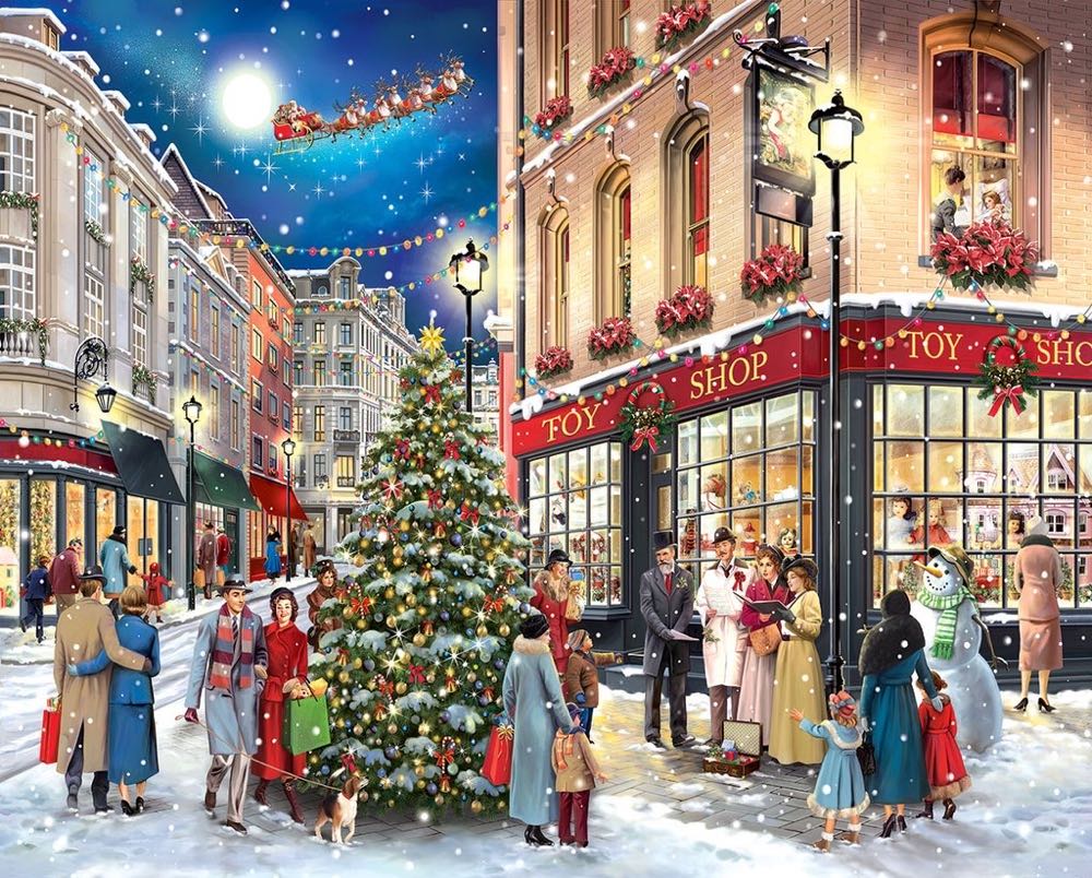 Christmas Carolers  - White Mountain Puzzles puzzle collectible [Barcode 724819263448] - Main Image 2