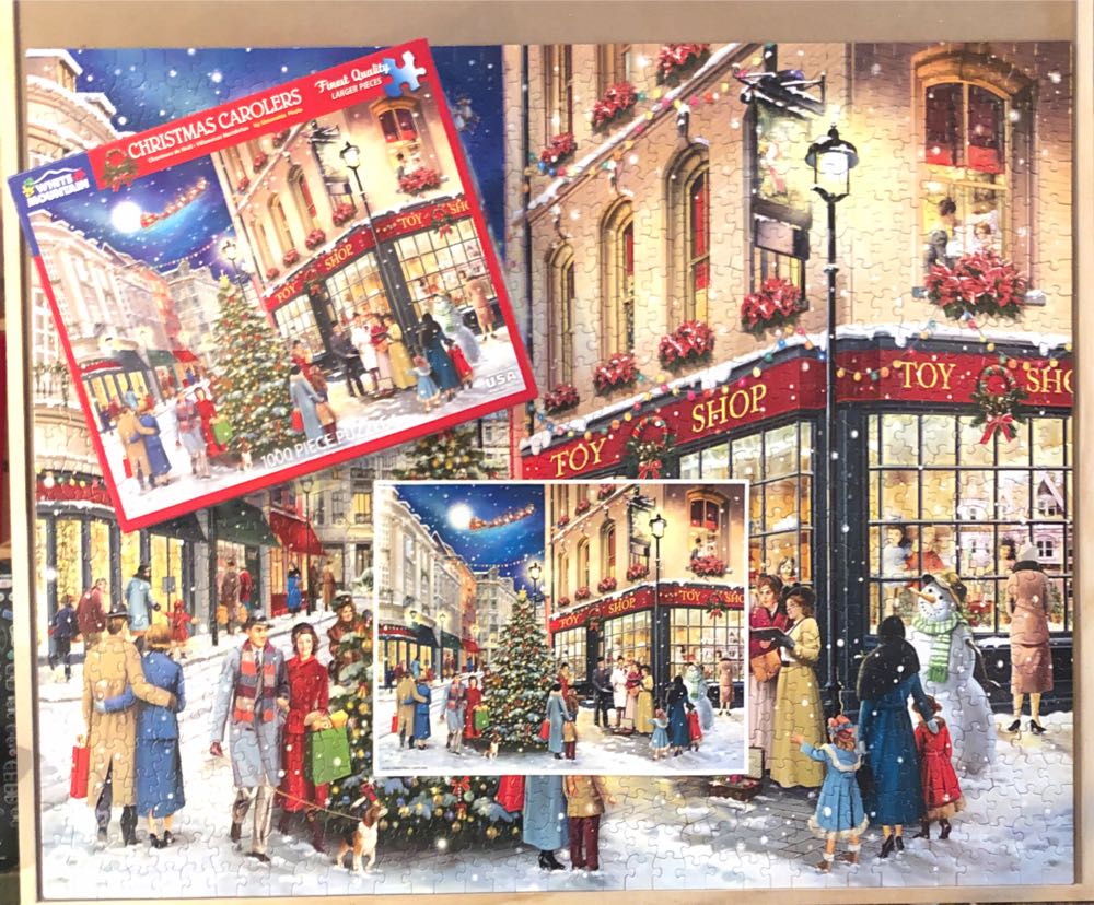 Christmas Carolers  - White Mountain Puzzles puzzle collectible [Barcode 724819263448] - Main Image 4