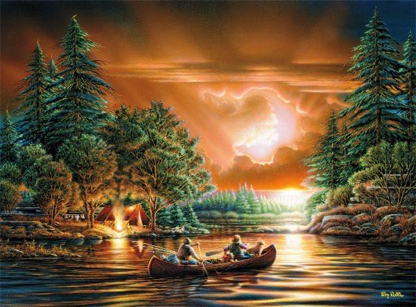 Terry Redlin: Evening Rendevous - Buffalo puzzle collectible - Main Image 2