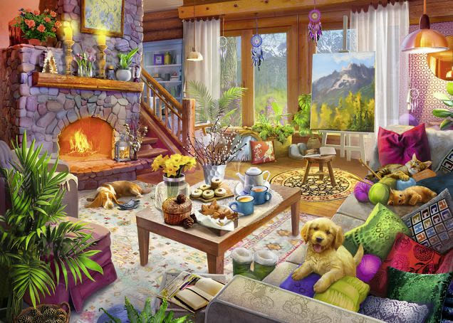 Cozy Cabin - Ravensburger puzzle collectible [Barcode 4005556820740] - Main Image 2