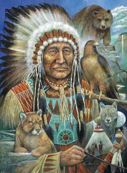 Chief Sitting Bear - Bits And Pieces puzzle collectible - Main Image 2