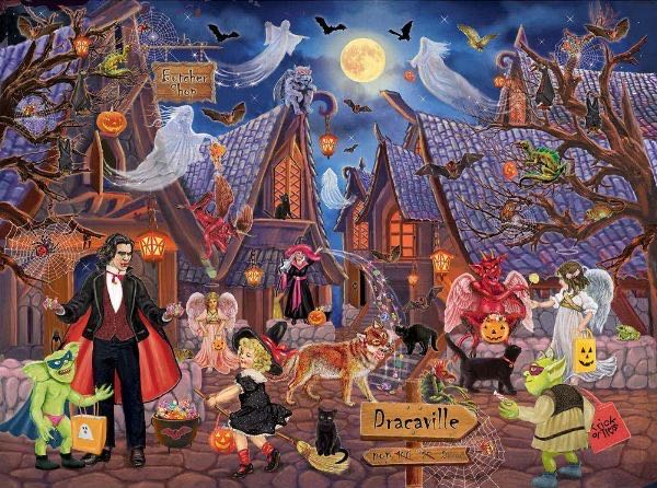 Haunted Halloween Village - Bits And Pieces puzzle collectible - Main Image 2