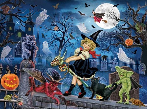Little Witch’s Halloween Party - Bits And Pieces puzzle collectible - Main Image 2