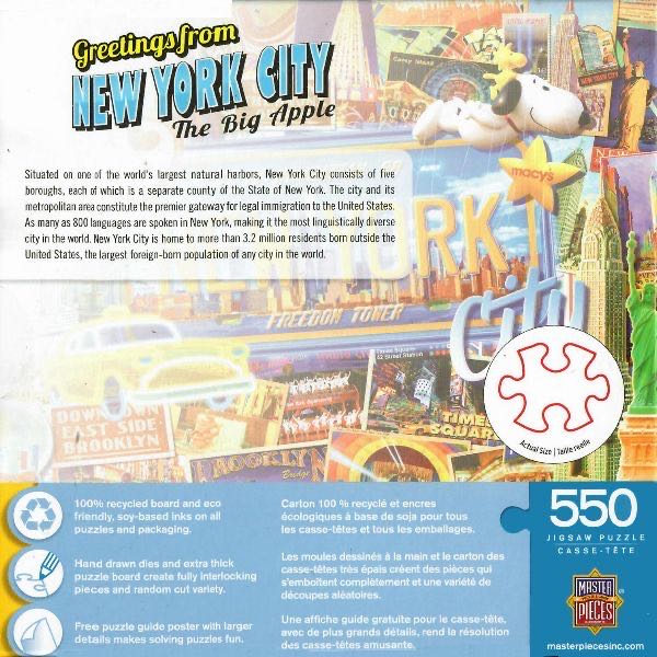 Greetings from New York City - The Big Apple - MasterPieces puzzle collectible - Main Image 3