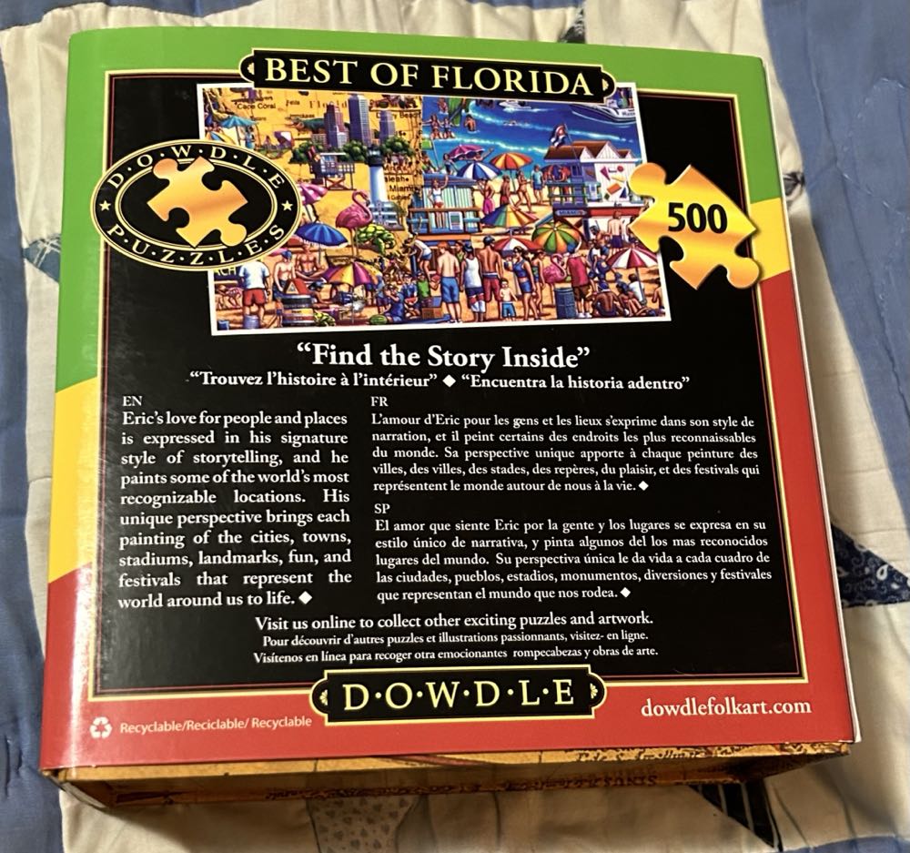 Best Of Florida-SOLD - Dowdle Folk Art puzzle collectible [Barcode 671095004077] - Main Image 2