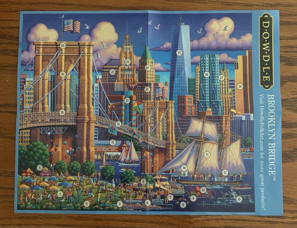 Brooklyn Bridge 500 - Dowdle Folk Art puzzle collectible [Barcode 671095004398] - Main Image 3