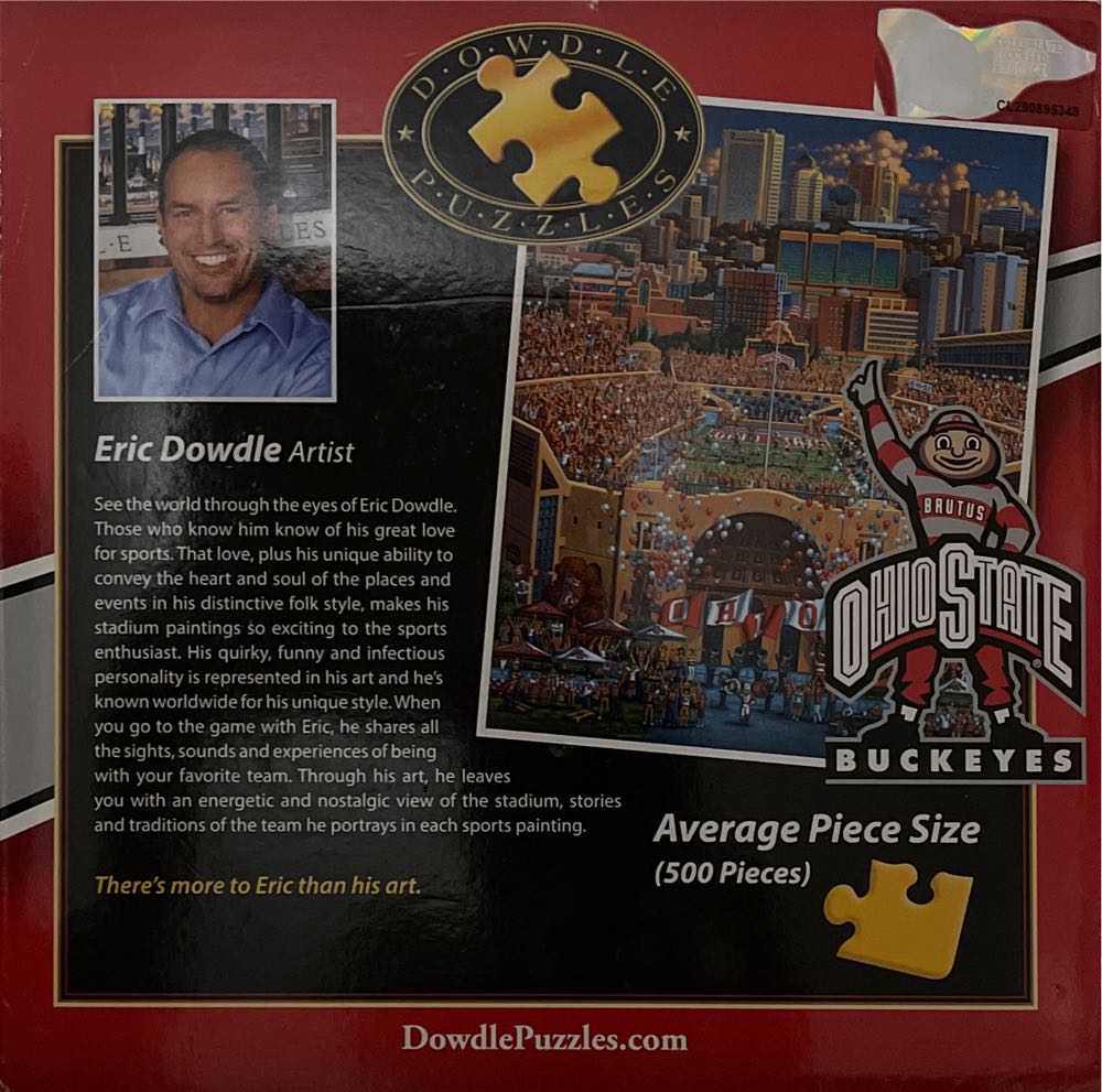 The Ohio State Buckeyes (24BC-0062) - Dowdle Folk Art puzzle collectible [Barcode 671095002523] - Main Image 2