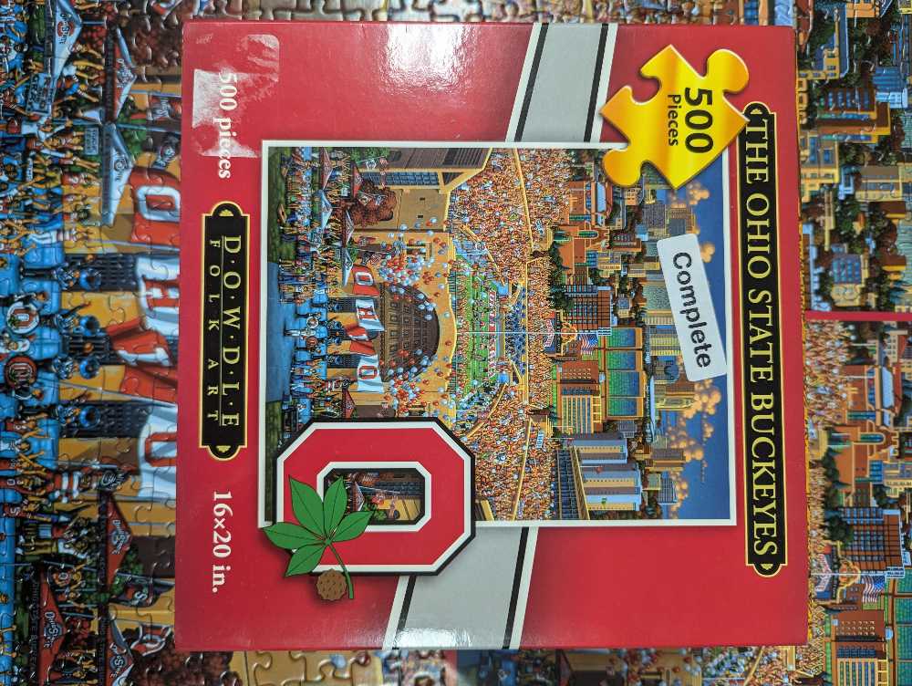 The Ohio State Buckeyes (24BC-0062) - Dowdle Folk Art puzzle collectible [Barcode 671095002523] - Main Image 4