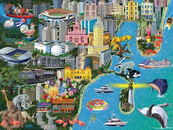 Miami City View - Bits And Pieces puzzle collectible - Main Image 2