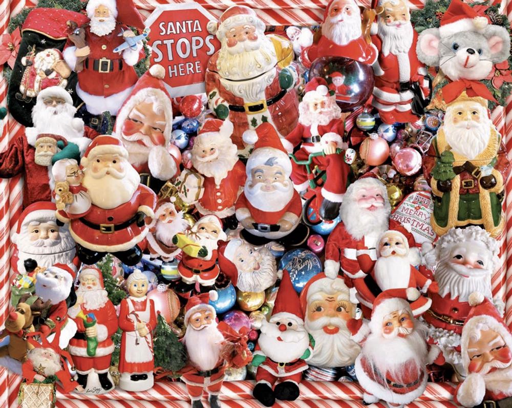 Crazy Santas - White Mountain puzzle collectible [Barcode 724819251643] - Main Image 2
