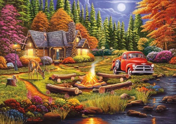 Evening At Camp (The Woodsmen) - Buffalo puzzle collectible - Main Image 2