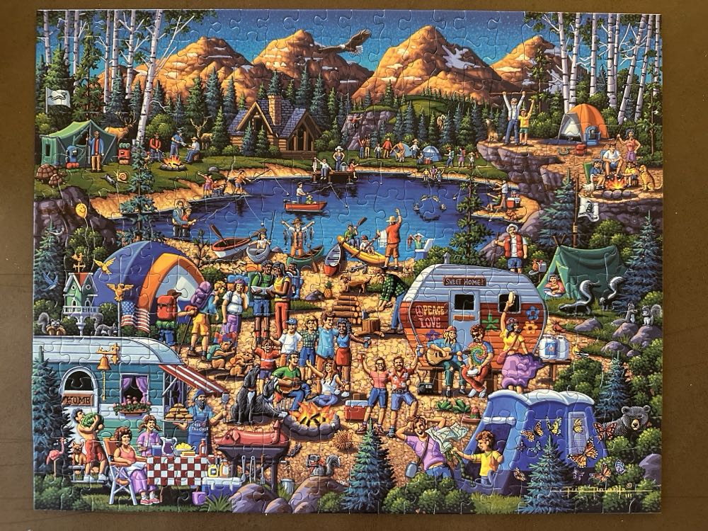 Camping Adventure • - Dowdle Folk Art puzzle collectible [Barcode 671095054560] - Main Image 3