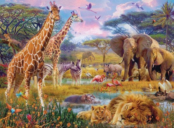 Savannah Animals - Completed - Bits And Pieces puzzle collectible - Main Image 2