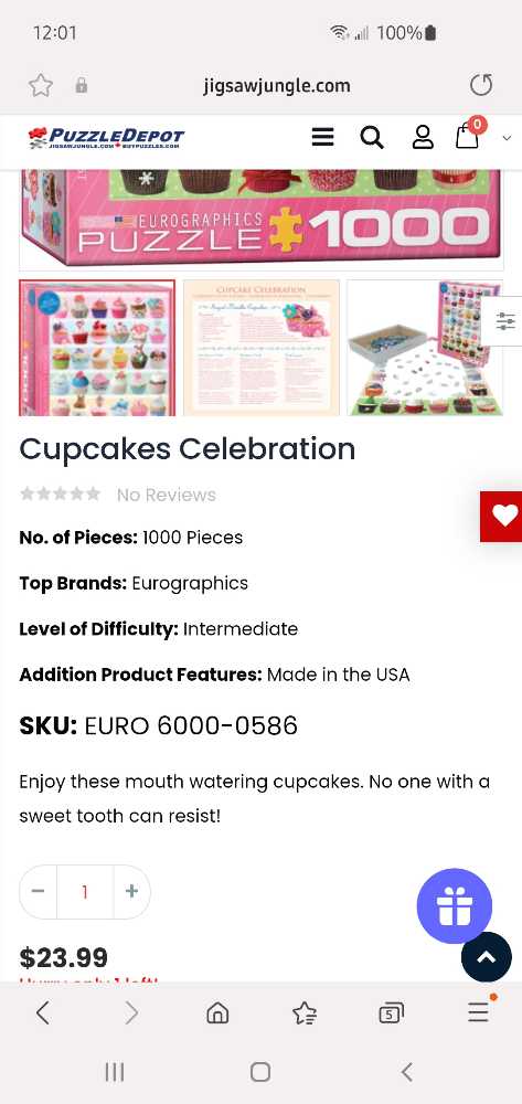 Cupcake Celebration - Eurographics puzzle collectible [Barcode 628136605861] - Main Image 2
