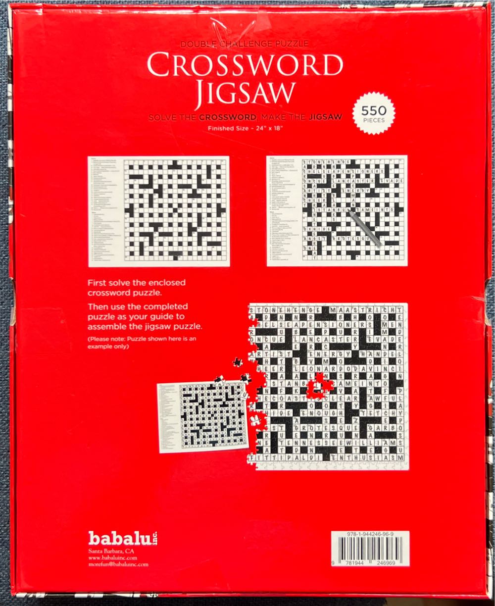 Babalu: Crossword Jigsaw - Babalu Inc. puzzle collectible [Barcode 9781944246969] - Main Image 3