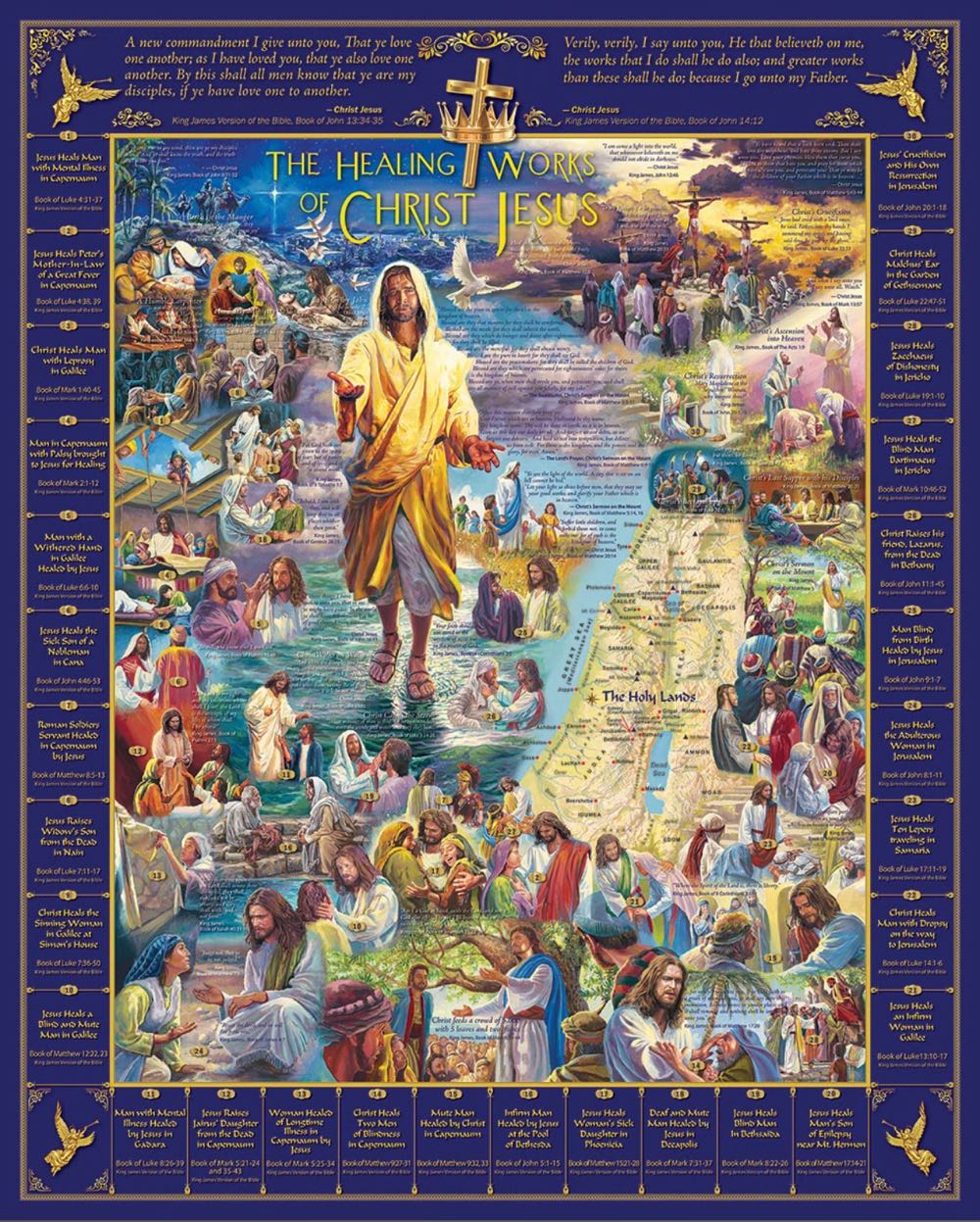 Healings Of Jesus - White Mountain 🇺🇸 puzzle collectible [Barcode 724819263943] - Main Image 2