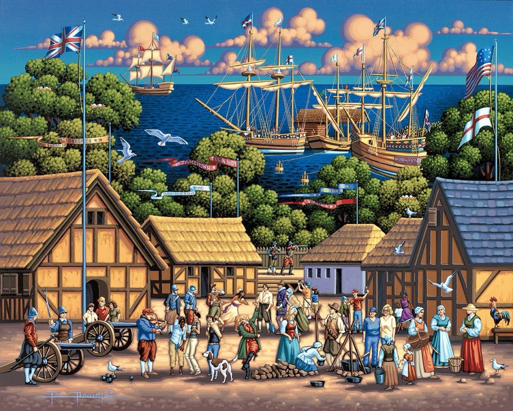 Jamestown - Dowdle Folk Art puzzle collectible [Barcode 671095203623] - Main Image 2