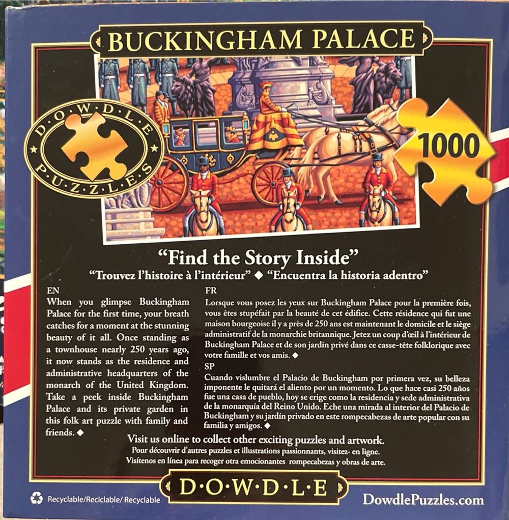 Buckingham Palace  - Dowdle Folk Art puzzle collectible [Barcode 10622384] - Main Image 2