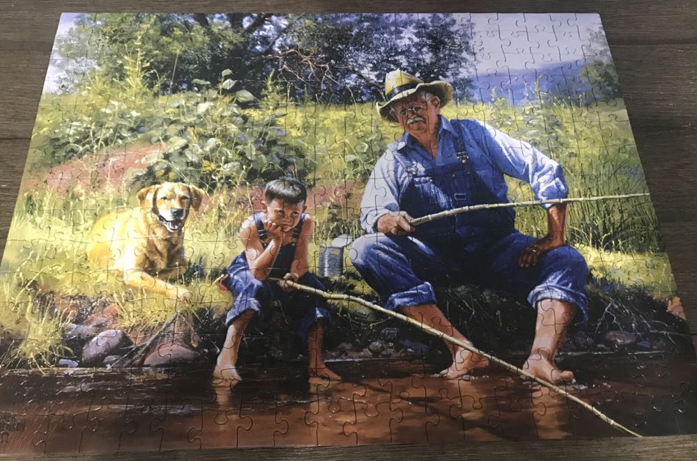 Fishing With Grandpa - SunsOut puzzle collectible - Main Image 1