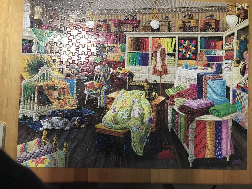 Sewing Store Companions - SunsOut puzzle collectible [Barcode 796780388796] - Main Image 2