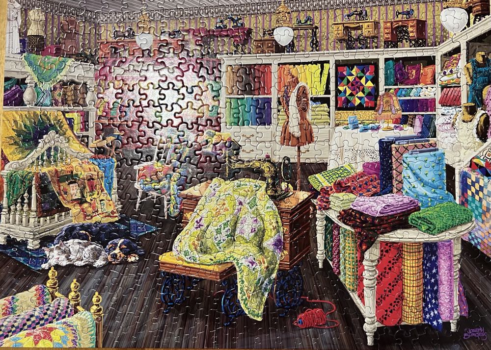 Sewing Store Companions - SunsOut puzzle collectible [Barcode 796780388796] - Main Image 3