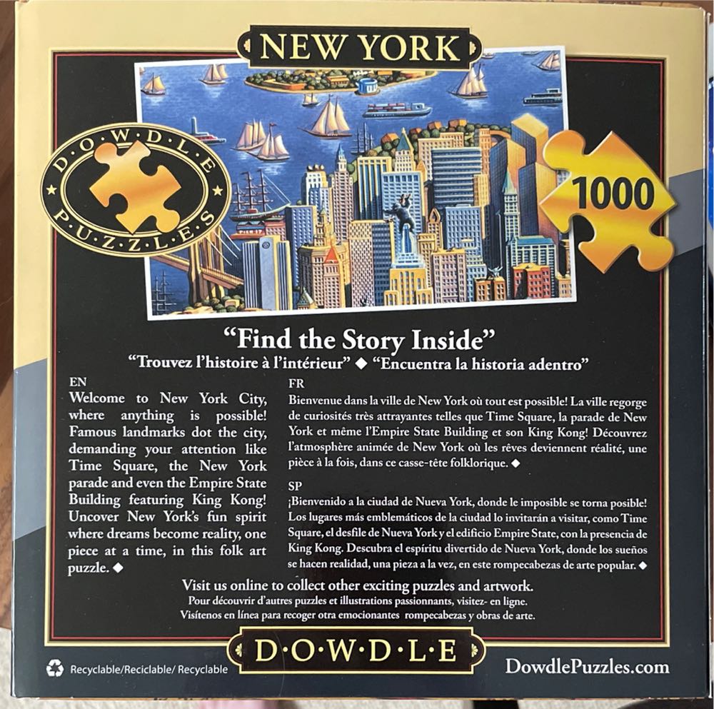 Dowdle: New York - Dowdle Folk Art puzzle collectible [Barcode 671095400930] - Main Image 2