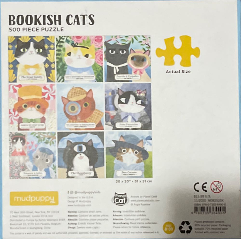 Bookish Cats - Mudpuppy puzzle collectible [Barcode 9780735364905] - Main Image 2