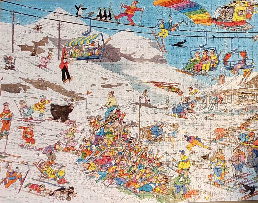 81417 Wintersport Break A Leg - Jan Van Haasteren puzzle collectible [Barcode 8710126814178] - Main Image 2
