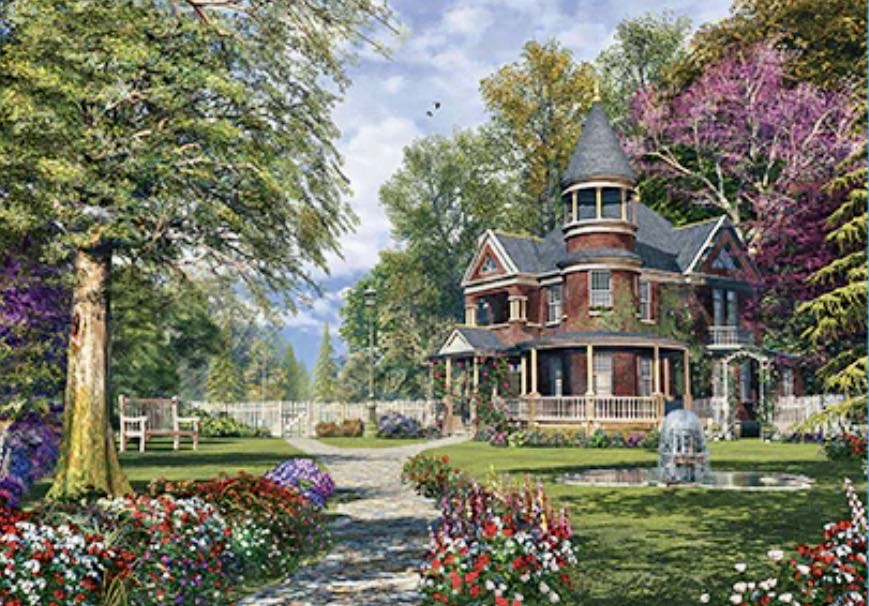 Manors & Cottages : Late Summer Garden 🆕 - Sure-lox puzzle collectible [Barcode 686141029935] - Main Image 2