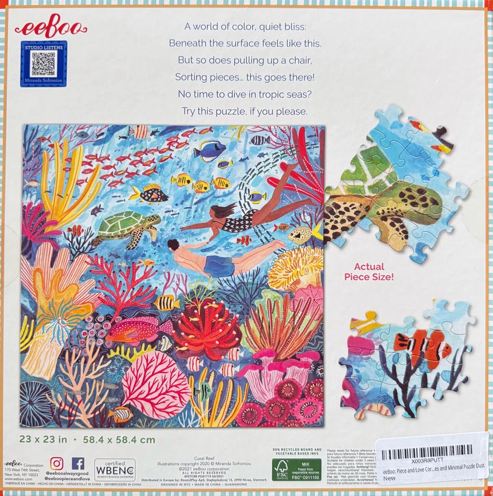 Coral Reef*^ - Eeboo puzzle collectible [Barcode 689196510410] - Main Image 3
