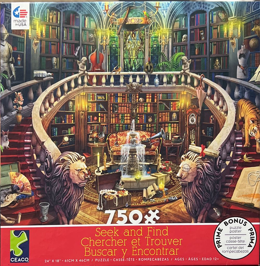 Seek And Find Library Scene - Ceaco puzzle collectible [Barcode 021081291224] - Main Image 2