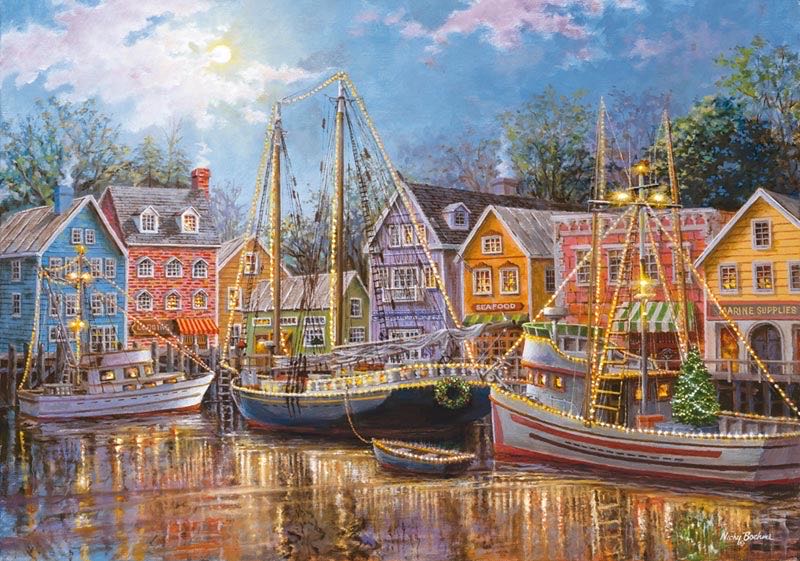Sailing In The Village - Clementoni puzzle collectible [Barcode 8005125319954] - Main Image 2