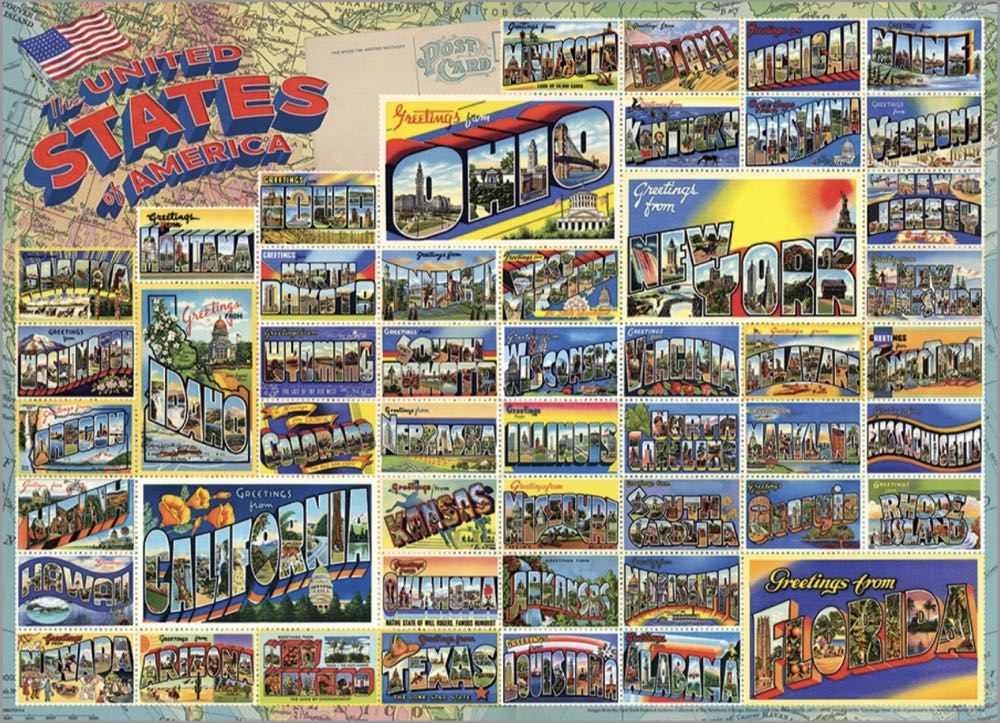 Vintage American Postcards (v) AVAILABLE - Cobble Hill 🇺🇸 puzzle collectible [Barcode 625012802543] - Main Image 2