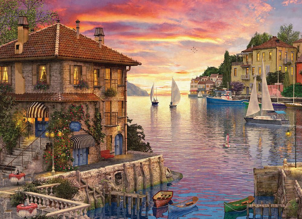Mediterranean Harbor - EuroGraphics puzzle collectible [Barcode 628136609623] - Main Image 2