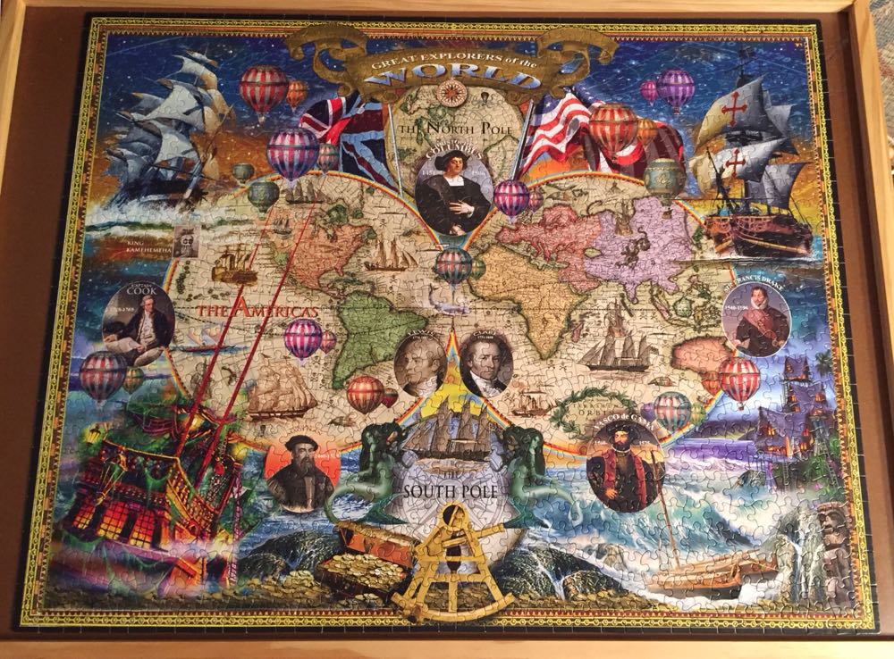 Great Explorers World Map - White Mountain puzzle collectible [Barcode 724819260683] - Main Image 3