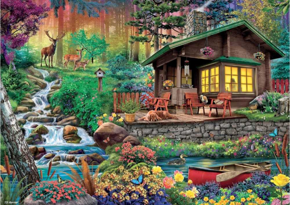 Weekend Retreat - Ceaco puzzle collectible [Barcode 021081310093] - Main Image 2